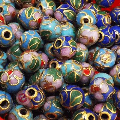 Cloisonne 6mm Round Asstd Colours
