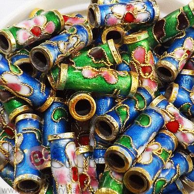 Cloisonne Tubes 5x15mm Asstd