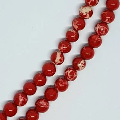 Imperial Jasper 6mm Round Terracotta Red Beads Strand