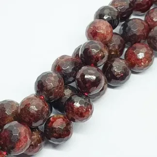 Garnet 12mm Round Faceted Cut Natural Beads Strand Beads N Crystals