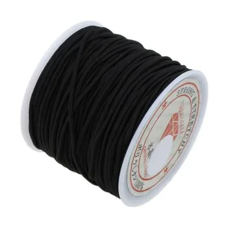 Stretch Magic Pony Bead Cord 1.0 mm, 100 Meter Black