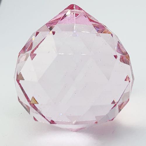 Glass Crystal Teardrop Ball 40mm Pink Baked Suncatcher Pendant Beads