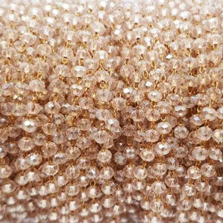1 YARD 2mm Rhinestones Cup Chain Opal Pink Color in Rose Gold/gold Color  Setting 2mm SS6 Sold by the Yard 