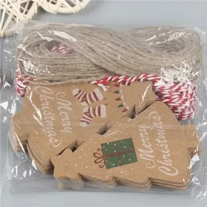 Kraft Card Gift Tags Tree Shaped 100pc Pack with Cord – Beads N Crystals