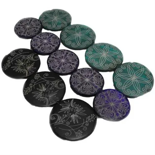 Shell Coin Bead Strand Painted 25-30mm - Image 2