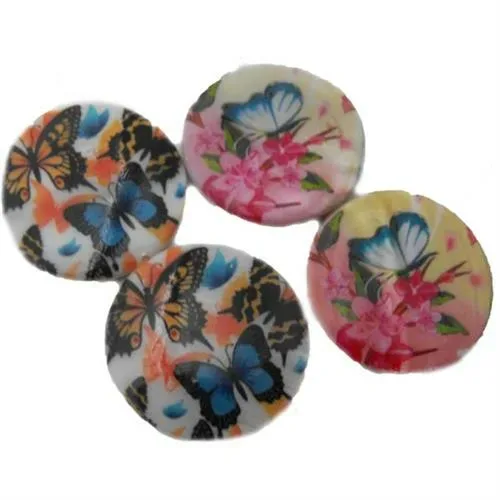 Shell Coin Bead Strand Painted 25-30mm - Image 3