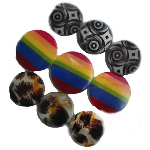 Shell Coin Bead Strand Painted 25-30mm - Image 4