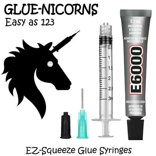 GLUE-NICORNS Glue Syringe with E6000 1.5mm - Beads N Crystals