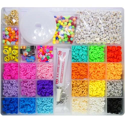 3000 Piece Deluxe Set Clay and Letter Bead Friendship Bracelet Kit with  Elastic Cord - Beads N Crystals