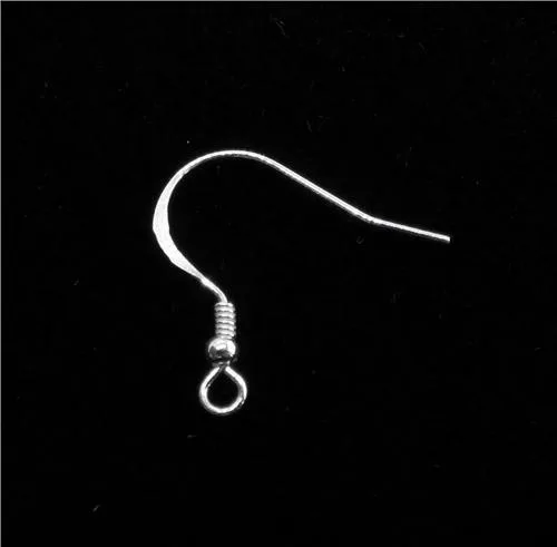 Sterling Silver Flat Ear Wire with Spring and Ball - Beads N Crystals