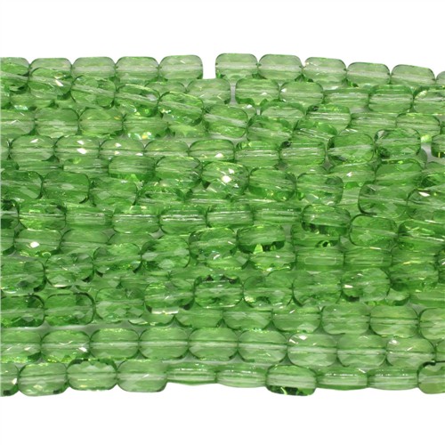 A Grade Crystal Rectangle Cushion Cut 6x9mm Peridot Beads Strand - Image 2