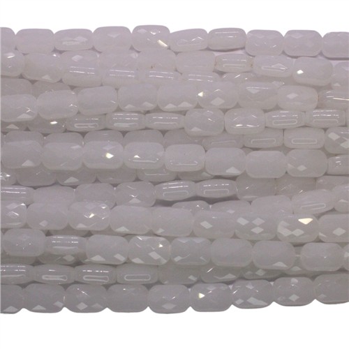 A Grade Crystal Rectangle Cushion Cut 6x9mm Opaque White Beads Strand - Image 2