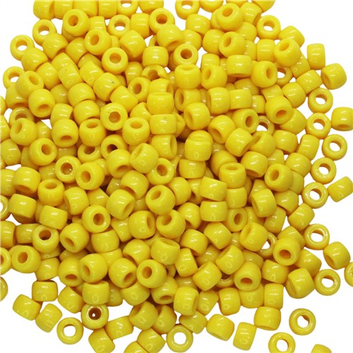 Pony Beads 6x9mm Bulk Bag Yellow 1700pcs