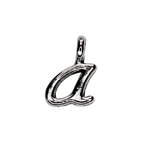Letter Charm "a" 7x10mm Silver Plated