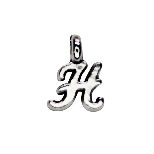 Letter Charm "H" 7x10mm Silver Plated