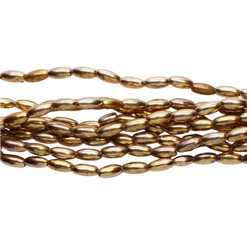 Metallic Gold Rice 3x6mm Beads - Vintage made in Japan 80'