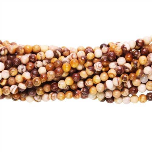 Outback Australian Zebra Jasper 3mm Round Beads Strand