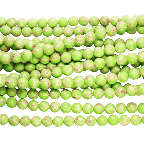 Imperial Jasper 8mm Round Lime Green Beads Strand - Image 2