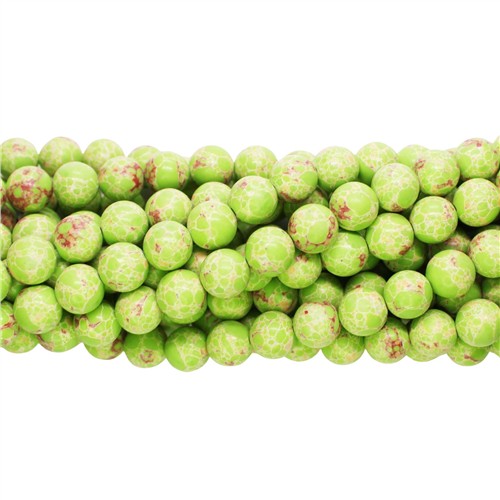 Imperial Jasper 10mm Round Lime Green Beads Strand