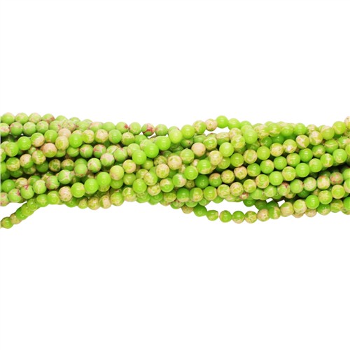 Imperial Jasper 4mm Round Lime Green Beads Strand