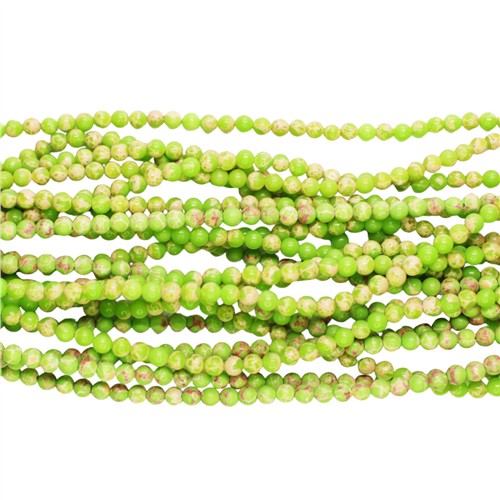 Imperial Jasper 4mm Round Lime Green Beads Strand - Image 2