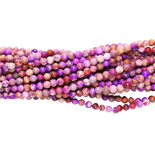 Imperial Jasper 4mm Round Purple Beads Strand