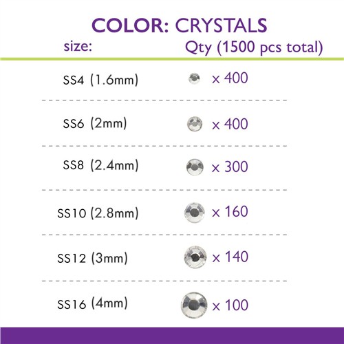 Crystal FX Rhinestone Assortment Crystal 1500pc Pack - Image 2