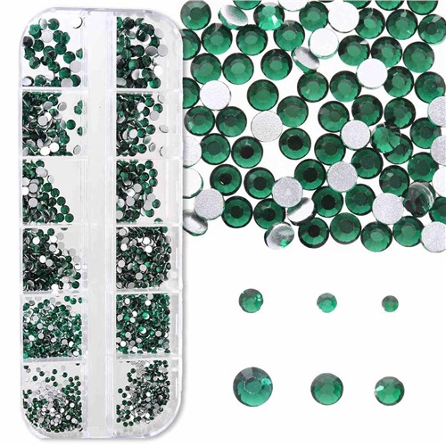 Crystal FX Rhinestone Assortment Emerald 1500pc Pack