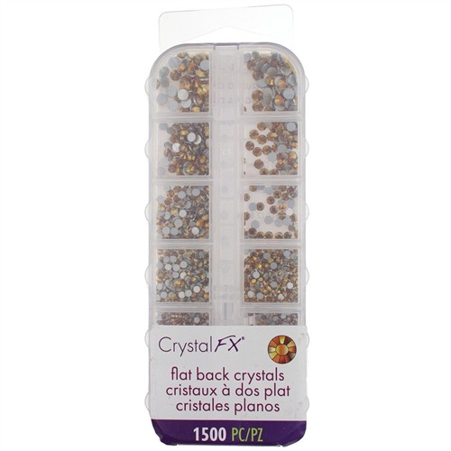 Crystal FX Rhinestone Assortment Gold Dorado 1500pc Pack - Image 3