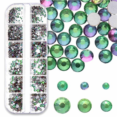 Crystal FX Rhinestone Assortment Green Flame 1500pc Pack