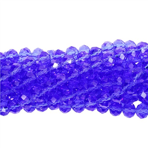 A Grade Crystal 8x10mm Rondelle Strand Medium Sapphire