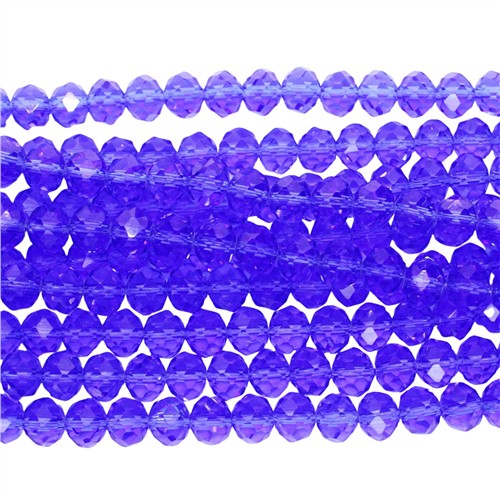 A Grade Crystal 8x10mm Rondelle Strand Medium Sapphire - Image 2