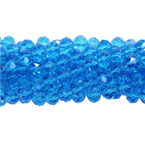 A Grade Crystal 8x10mm Rondelle Strand Aquamarine