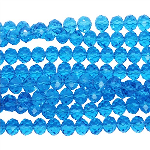 A Grade Crystal 8x10mm Rondelle Strand Aquamarine - Image 2