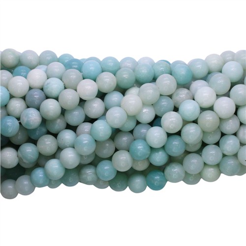 Natural Flower Amazonite 8mm Round Beads Strand