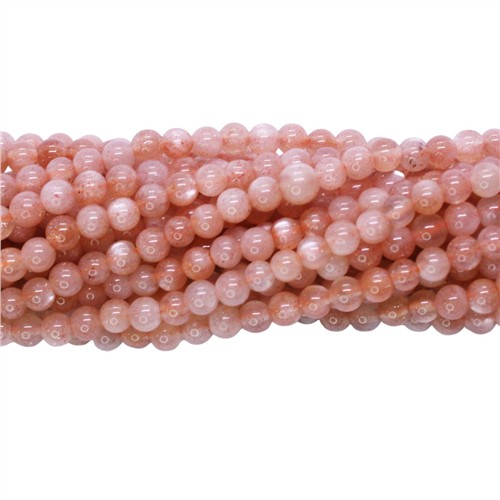 Sunstone A Grade 4mm Round Beads Strand