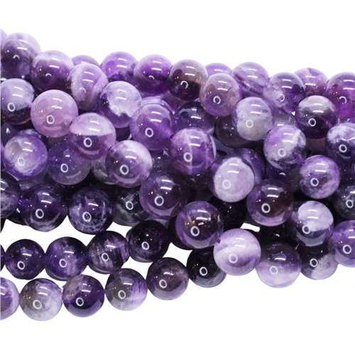 Amethyst Chevron 8mm Round Strand