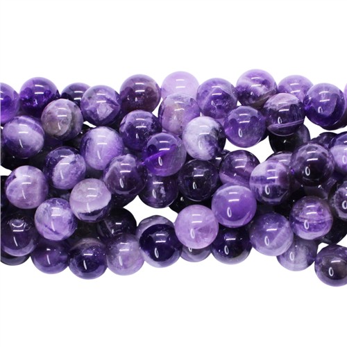 Amethyst Chevron 10mm Round Strand