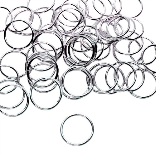 Jump Ring 12mm x 1.0mm Silver Plated 50pk (LNCF)