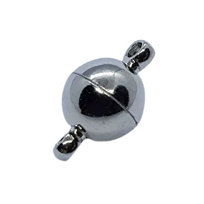 Magnetic Clasp 8mm Round Smooth Antique Silver (LCNF)