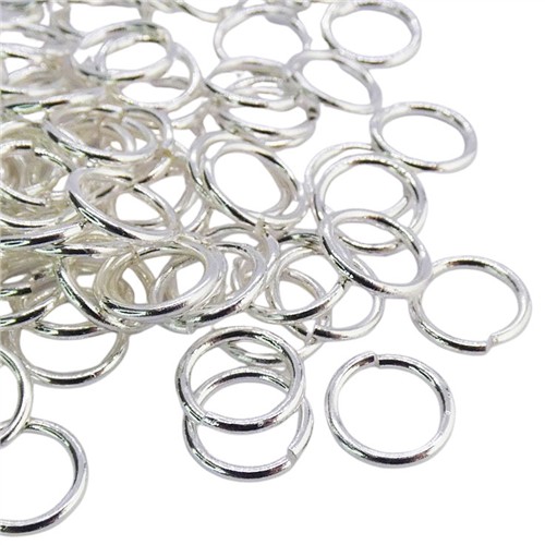Tarnish Resistant Jump Ring 8mm x 1.0mm Silver Plated 100pk