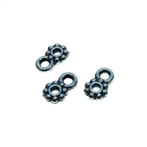 Bead Bail Mini Daisy 4x7mm Antique Silver