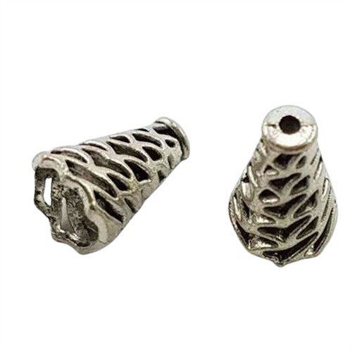 Bead Cone Tree Design 10x12mm Antique Silver