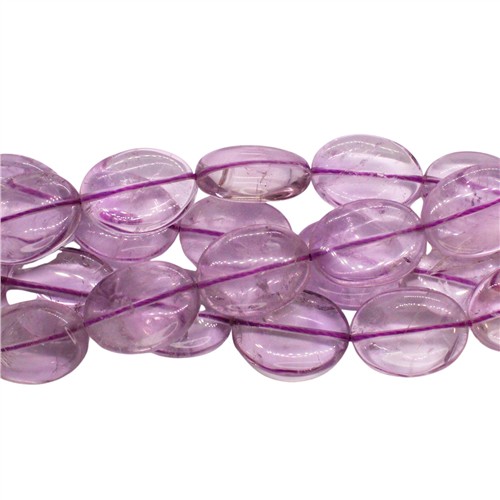 Amethyst Oval 15x20mm Light Brazillian Beads Strand