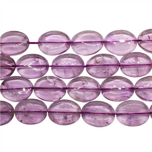 Amethyst Oval 15x20mm Light Brazillian Beads Strand - Image 2