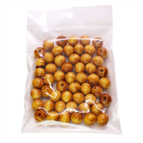 Wood Bead Natural Brown 10mm Round 50 Piece Pack - Image 2