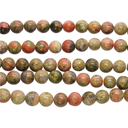 Unakite 8mm Matte Round Beads Strand - Image 2