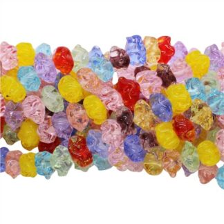 Handmade Glass 7x13mm Jellyfish Baby Assorted Colour Mix Strand