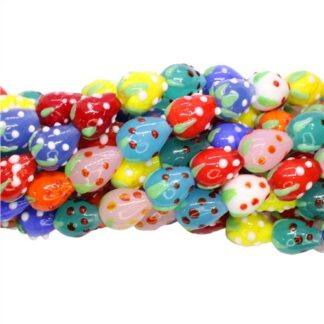 Handmade Glass 12x15mm Fairy Berry Assorted Colour Mix 25pcs