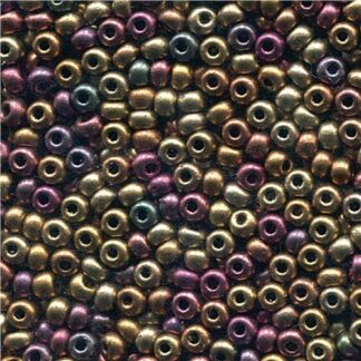 Czech Size 8 Dark Gold Rainbow 22g Tube